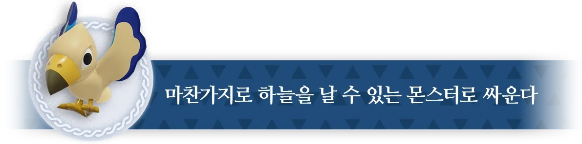 마찬가지로 하늘을 날 수 있는 몬스터로 싸운다