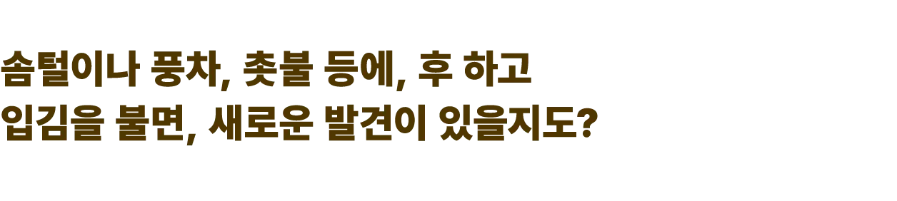 솜털이나 풍차, 촛불 등에, 후 하고 입김을 불면, 새로운 발견이 있을지도?